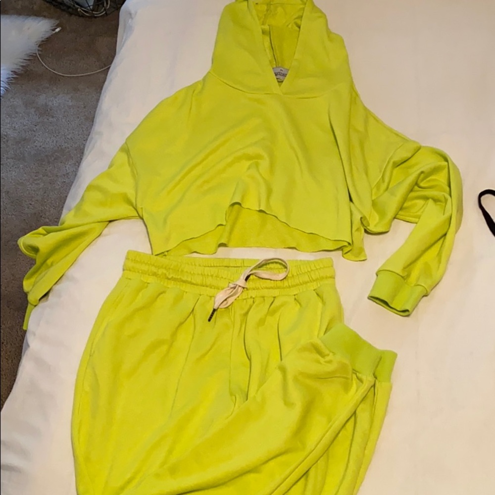 kittenish sweat outfit.